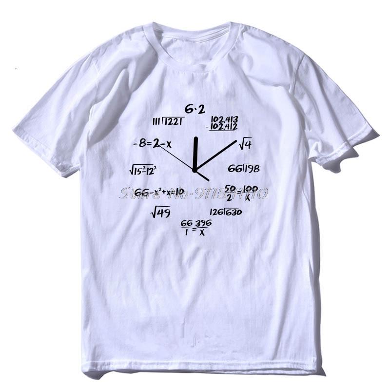 COOLMIND 100 coton impression horloge mathématique t-shirt homme drôle décontracté manches courtes col rond t-shirt homme t-shirt cool été homme