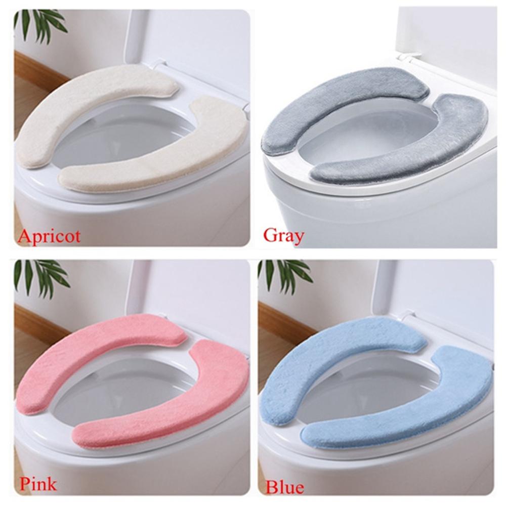 Toilet Lid Cover Adhesive Warm Bathroom Accessories Toilet Mat Seat Case Lid Pad Toilet Seat Cover