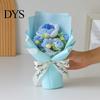 Handgestricktes Geschenk zum Jahrestag, Handgehäkeltes Garnblumenstrauß, Künstlicher Rosen-Sonnenblumenstrauß, Frauen-Häkelblumen, Lehrer-Anerkennung
