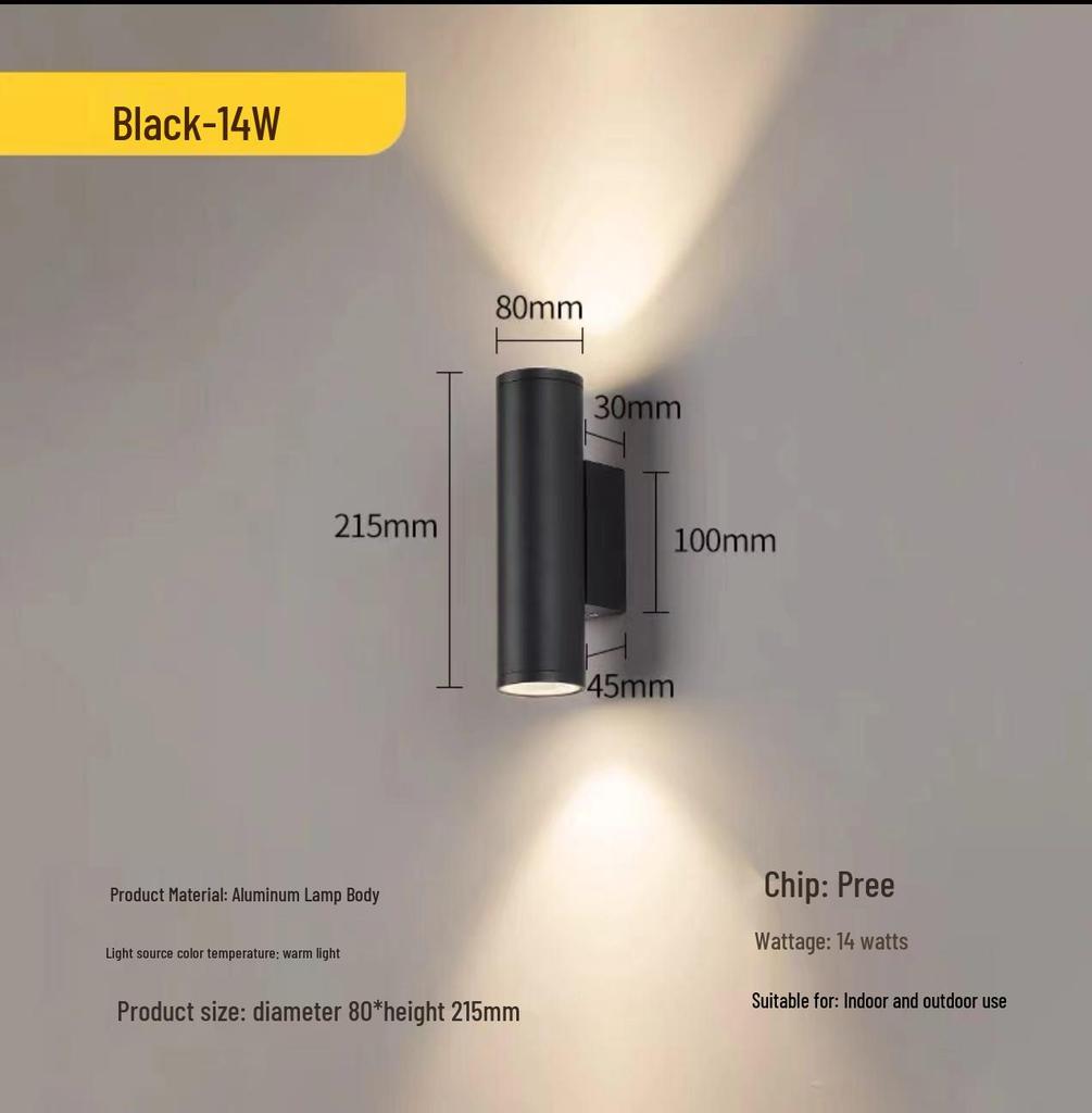 Outdoor Dual-Head Wall Light for Courtyard, Corridor, Patio, Gate, and Villa Exteriors