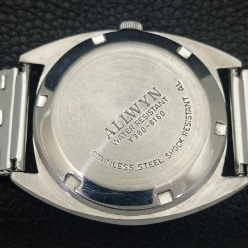 ALLWYN HAND-WINDING 6300A INDIA MENS VINTAGE BLACK COLOR DIAL WATCH A703947-1