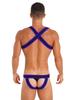 Pánská kombinéza s kontrastním lemováním a hrudním postrojem, s designem vypouklé kapsy, jednodílné body, spodní prádlo jockstrap pro cosplay