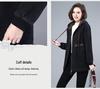 Women's Fleece-Lined Denim Hooded Jacket: Mid-Length, Warm, Fashionable Autumn/Winter Coat for Middle-Aged & Elderly Moms.