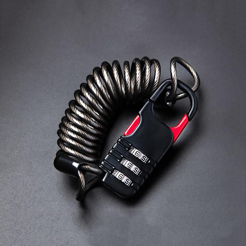 Bicycle Lock Bike Mini 3 Digit Password Lock Wire Mountain Bike Frame Durable Steel Wire Cable Helmet Locks Bicycle Accessories
