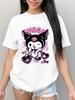 Summer Trend  Sanrio Womens Tshirt  Casual Trendy and Versatile Kuromi Pattern  Soft and Breathable Fabric