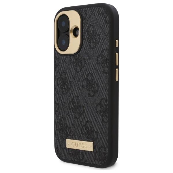 Guess Guhmp16Su4Gprk Iphone 16 6.1 Czarny/Black Hardcase 4G Logo Plate Magsafe