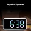 Digital Led Alarm Clock Voice Control Battery USB Dual Power Adjustable Brightness Mute For Teens Bedrooms Bedside