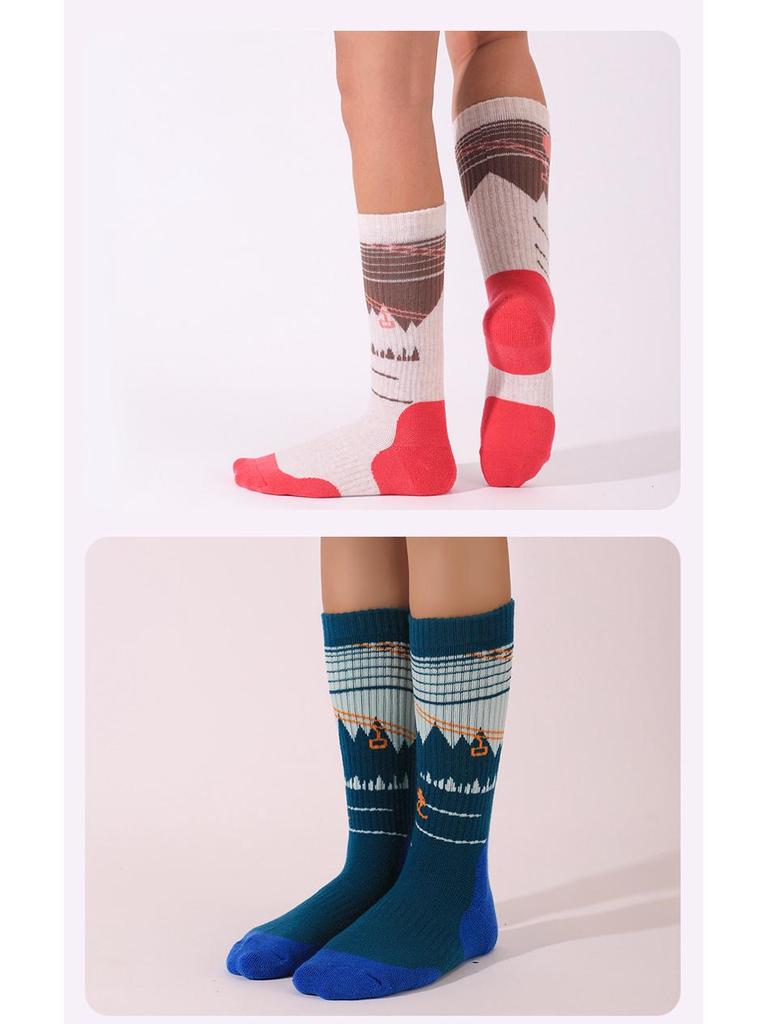 Damen Merino-Wolle Wandersocken für Wärme - Dickes Frottee, Wadenhoch, Wärmespeichernde Outdoor- & Schneesocken für Kinder