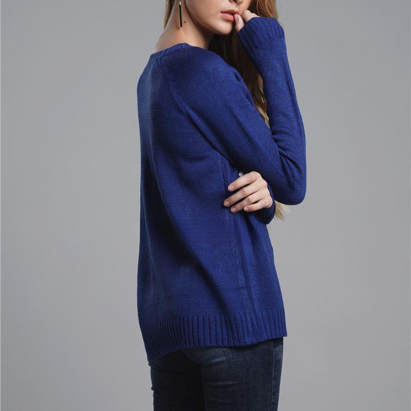 IHUASU Women's Autumn and Winter Loose Pullover O-Neck Knitwear Love Fashion Sweater