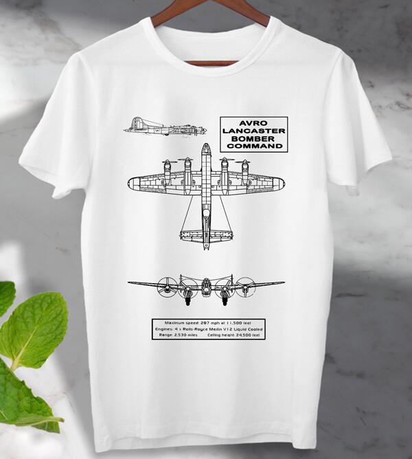 Avro Lancaster T Shirt Bomber Command Plane T Shirt Top  Gift T Shirt