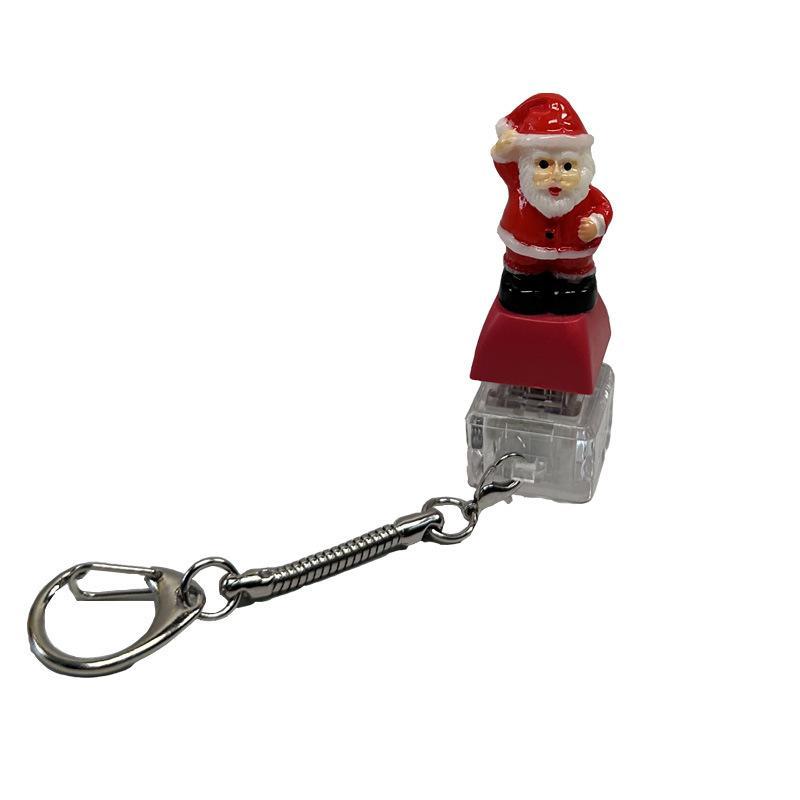 Christmas Themed Keyboard Keychain Stress Relief Toys Keychain Fidget Keyboard Clicker Button Key Chain Bag Charm Pendant