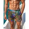 Fashionable Comfortable Plus Size Drawstring Loose Colorful Animal 3D Shorts Men Creative Colorful Summer Leisure Holiday Cool Daily Versatile Shorts