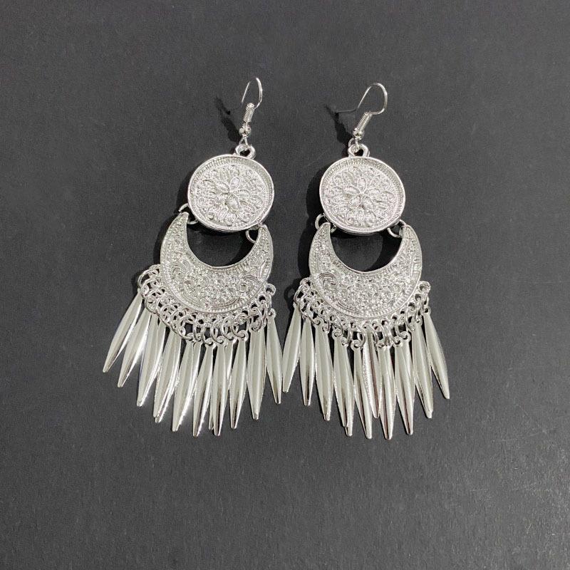 Ethnic style earrings Alloy silver-plated Miao ethnic minority Dong Yi earrings Earrings