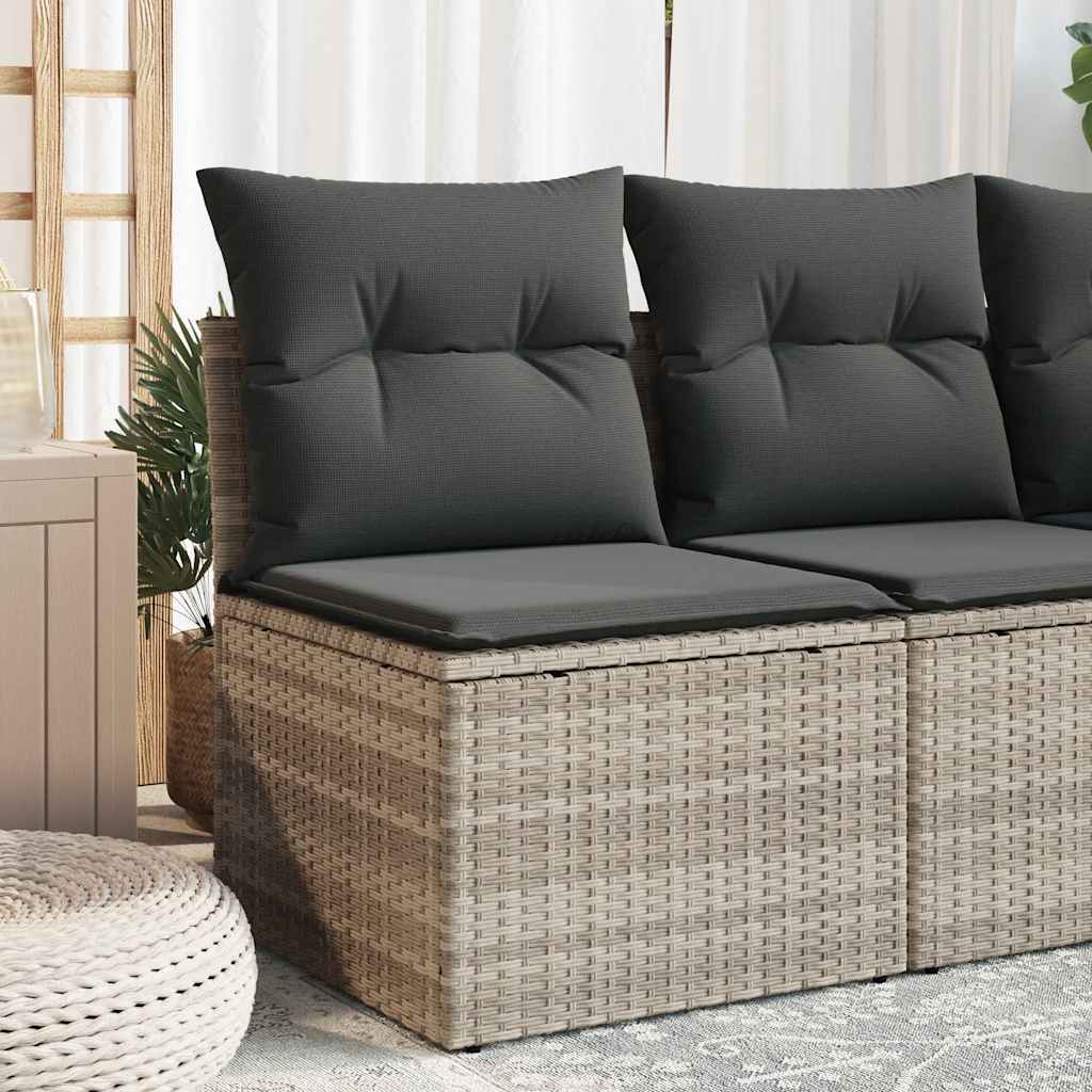 Vidaxl Modul für Gartensofa Ohne Armlehnen, Kissen, Hellgrau