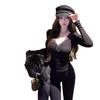Sweet & Spicy V-Neck Bow Lace Trim Slim Fit Long Sleeve Women's Top (2026 Spring/Autumn)