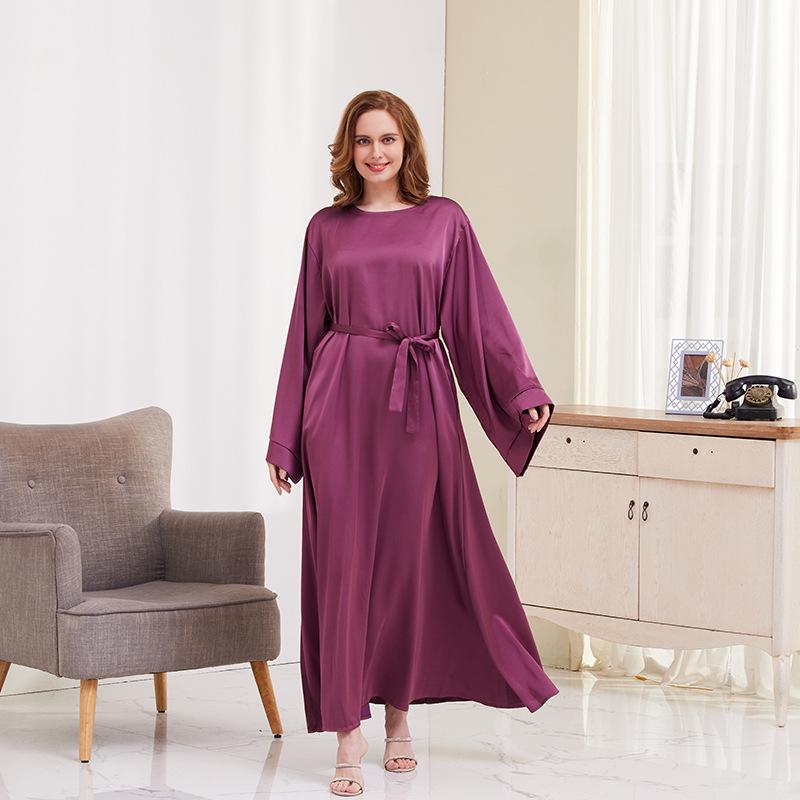 TikTok-Inspired Simple Casual Muslim Women's Robe Dress