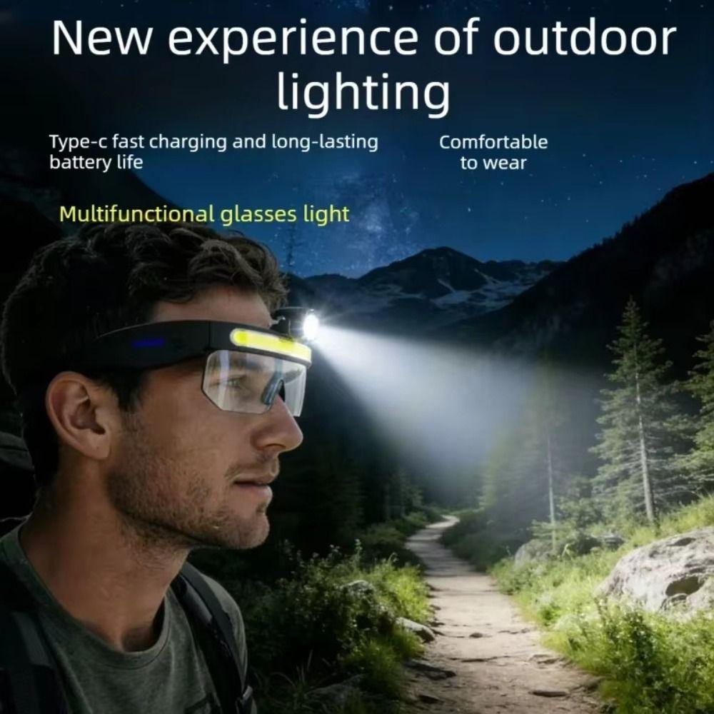 Lightweight Full View Floodlight Goggles Comfortable LED Headlight Glasses Large-Area Floodlight