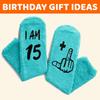 HAPPYPOP Birthday Gift Ideas for Teens - 15th Birthday Socks Sweet 16 Gifts for Boys Girls