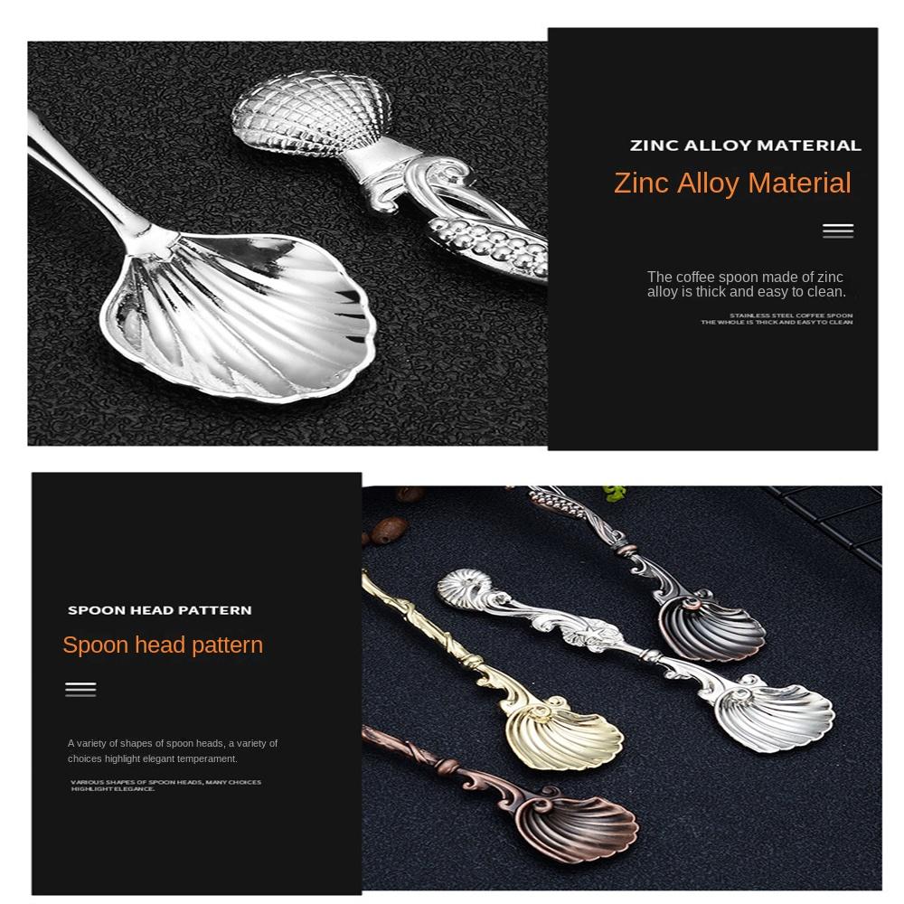 Ice Cream Spoon Zinc Alloy Eco-friendly Wholesale Creative Tableware Milk Spoons Retro Kitchen Accessories Stirring Spoon