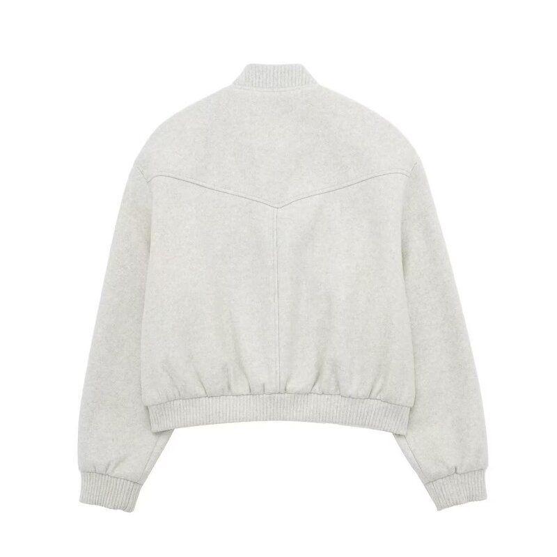 Fall Women's Clothing Slim Looking Easiest for Match Soft Bomber Jacket