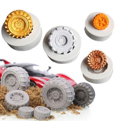 Stampo Rotondo in Silicone a Forma di Ruota di Camion/Auto per Decorazione Torta, Festa di Compleanno, Cioccolato, Caramelle, Cera da Sciogliere, Sapone