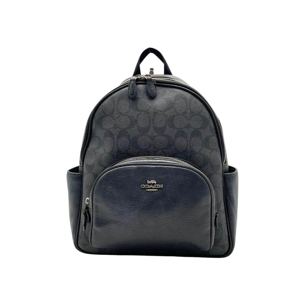 Used COACH Backpack Court Court BackpackBackpack Â· Daypack gray/black PVC coated canvas/leather Women