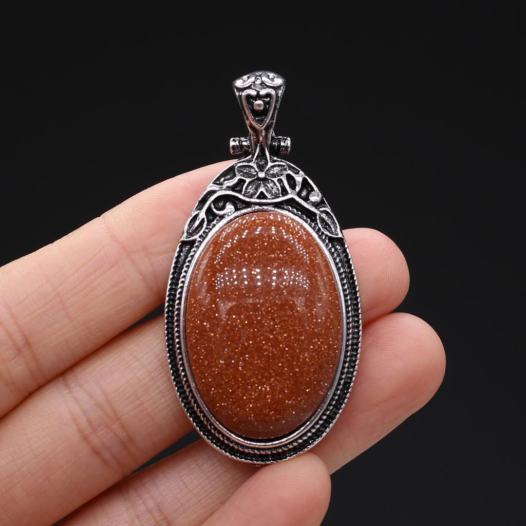 Colgante de piedra natural Collar de estilo vintage Joyería de moda Forma ovalada Gargantilla de aleación Cuarzo rosa Ópalo Jade malasio Ideas de regalos Regalos para amantes