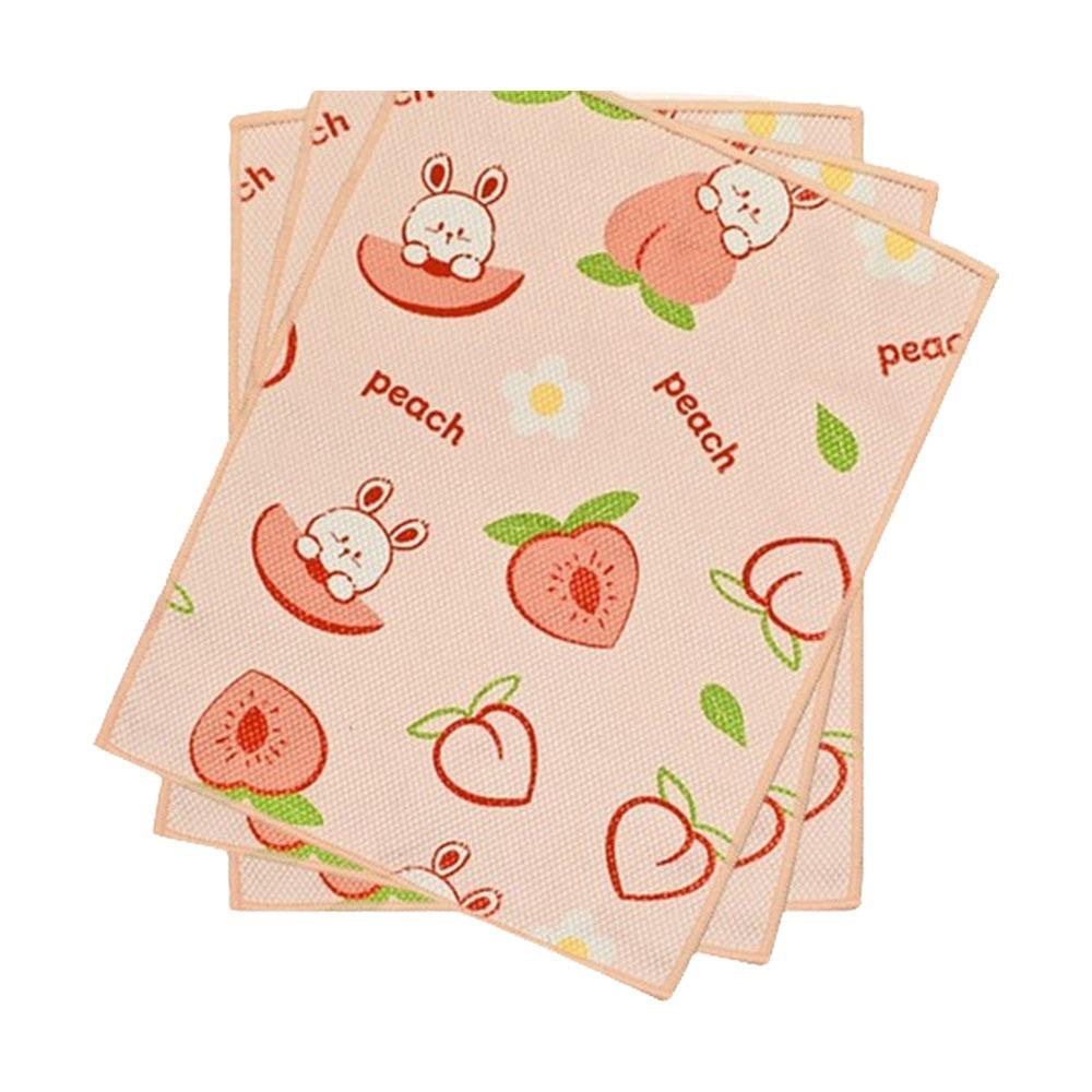 

3Pcs Cartoon Reusable Kitchen Cloths Multipurpose Absorbent Dish Towels Fish Scale Rag Kitchen Tools персиковий