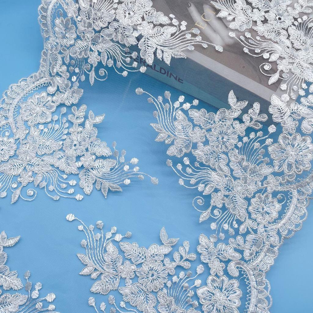 50Yard Bilateral Embroidery Lace Accessories Fabric Wedding Curtain Tablecloth Handmade Diy Material Wedding Stage Fabric