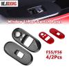 4Pcs Car Window Lifter Switch Control Cober Case Shell Carbon Fiber Stickers For Mini Cooper S JCW F55 F56 Hatchback