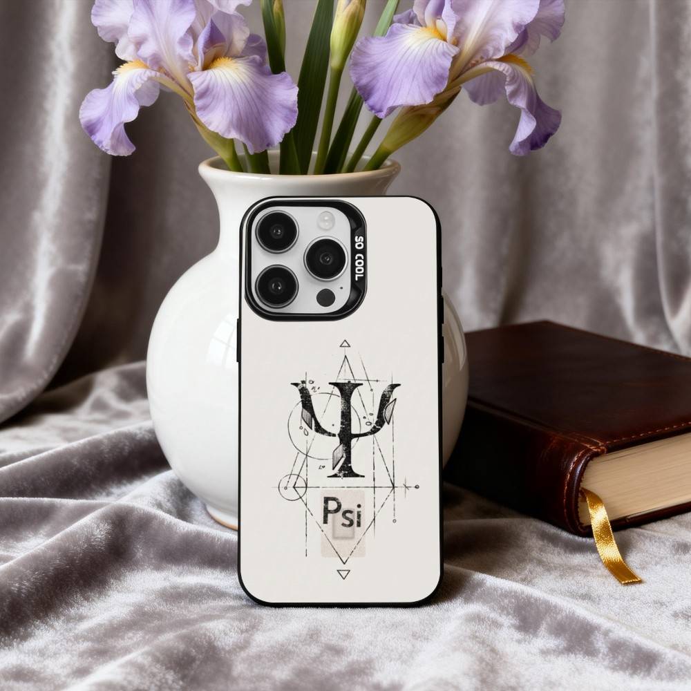 P-Psychologist Profession P-Psychology  Phone Case For iPhone17,16,15,14,13,12,11 Plus,Pro Max Black Candy silver phone case