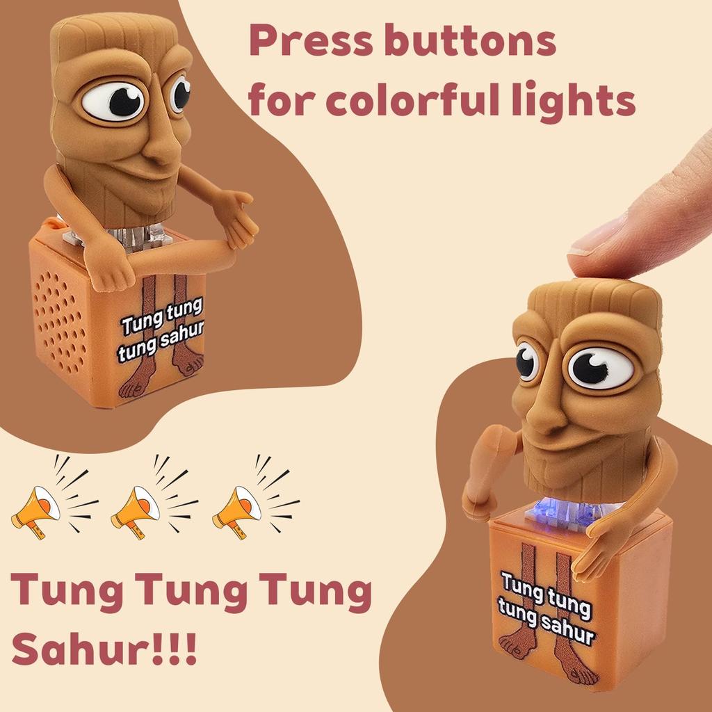 Tung Tung Tung Sahur Fidget Keyboard Clicker Keychain Stress Toy Anxiety Relief Toy With Sound And Light Stress Relief Toy
