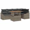 Garden Sofa Set with Storage 6 Pcs Grey Poly Rattan