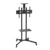 Eco Floor Stand with Wheels - DVD Tray and Camera Stand (TV 37?-70?) - Black Color-FT70TE-035