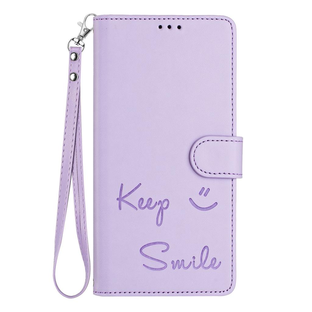 Custodia a Portafoglio in Pelle a Libro per Cubot Max 5 A10 P50 A20 A30 A40 P90 X100 Note 40 60 Design Embossato Keep Smile con Laccetto da Polso