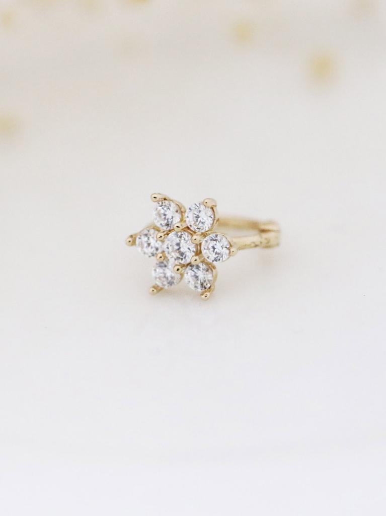 Minimalpiercing 14K Flower Ring Piercing Earrings