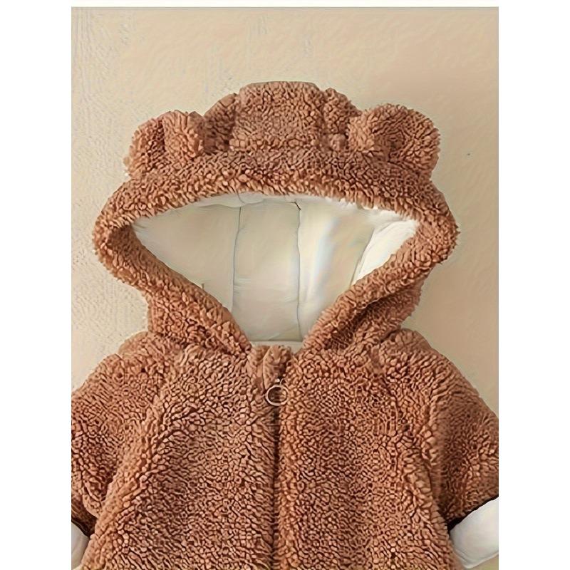 [Warmer Jumpsuit] Warmer Jumpsuit mit Kapuze, Baby Winterkleidung | Neugeborenes Baby Bär Dekor, Babykleidung für Jungen und Mädchen