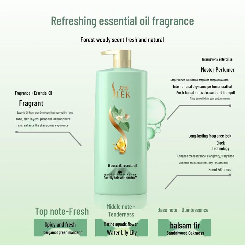 Slek Green Tea Seed Oil Control Anti-Dandruff Shampoo & Silk Conditioner Set