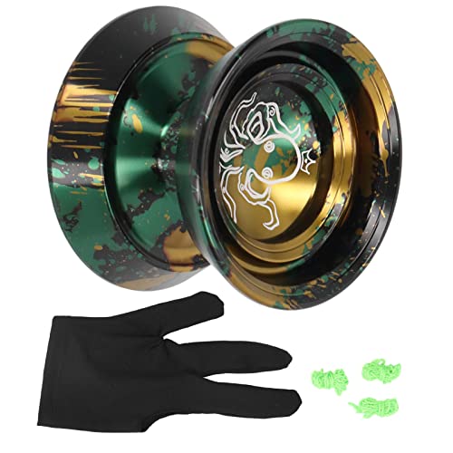 Professional Non-Responsive Yo-Yo for Adults, Metal Responsive Yo-Yo for Beginners, Trick Yo-Yo, Aluminum Alloy Yo-Yo with Gloves and 3 Replacement Yo