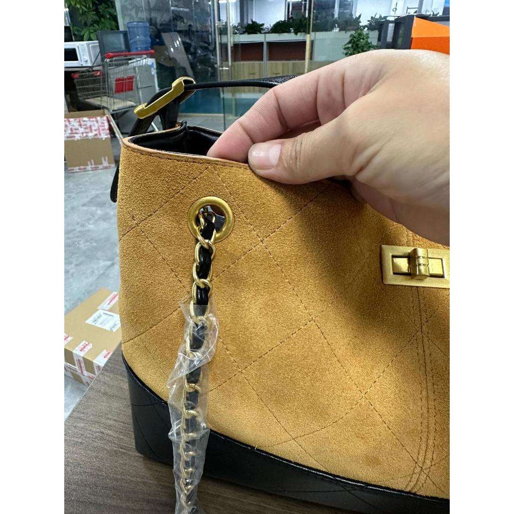 Cross-border new Xiaoxiangfeng large diamond chain bag retro color matching stray tote bag commuter shoulder messenger bag