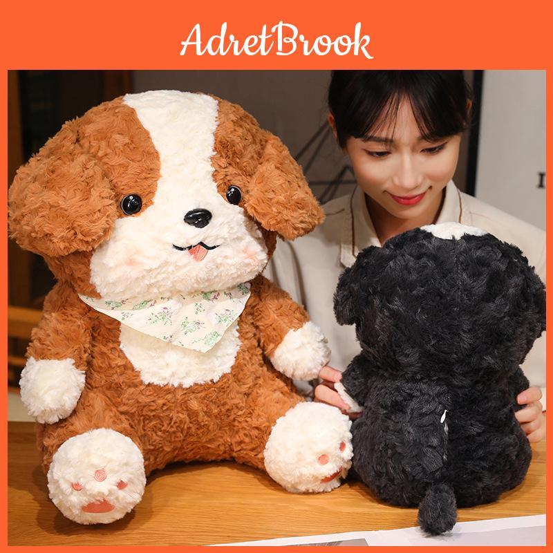 Cute Border Collie Plush Toy Dog With Scarf Decoration For Childrens Birthday Gift