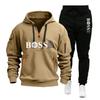 Herbst und Winter Herren Pullover Hoodie und Hose Zweiteiliges Set, Outdoor Jogging Reißverschluss Herren Sportbekleidung Set