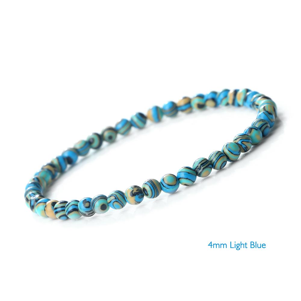 New Blue Malachite Natural Stone Bracelets Women Men Chakra Prayer Mala Buddhist Beads Bracelet Bangle Yoga Strand Charm Jewelry