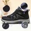 Cotton Shoes, Oversized Snow Boots, Fleece and Thickened Cotton Boots, Walking Shoes, Velcro Women's Boots