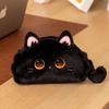 Cute Black Cat Plush Pencil Case Soft Animal Pen Bag Student Stationery Pouch Kawaii School Gift