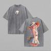Frieren Cute Printed Tee Anime Frieren Beyond Journey's End Tshirt Men Women Retro Washed T-shirts Harajuku Male Cotton T Shirt