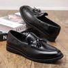 Large Men's British Style Casual Tassel Slip-On Leather Loafers