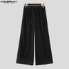 INCERUN Men's High Elastic Waist Layers Patchwork Casual Wide Legs Pants Trousers