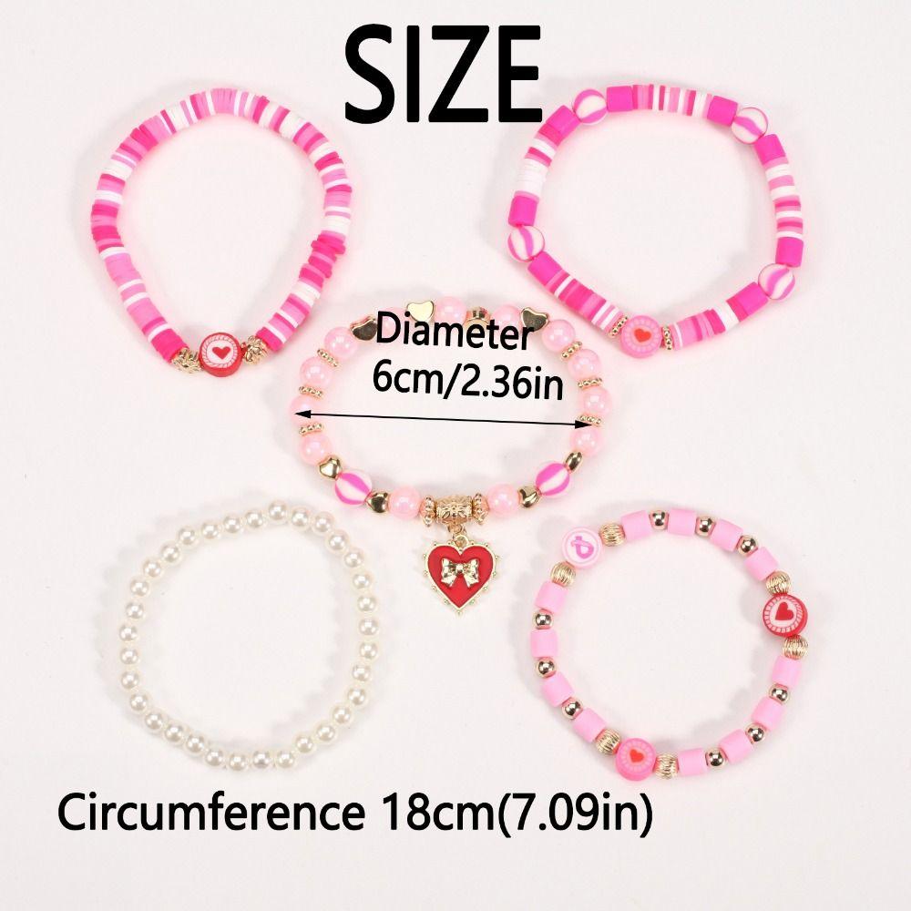 5pcs/set DIY Romantic LOVE Pendant Acrylic Beads Colorful Stone Wristband Bracelet  Hand Decoration