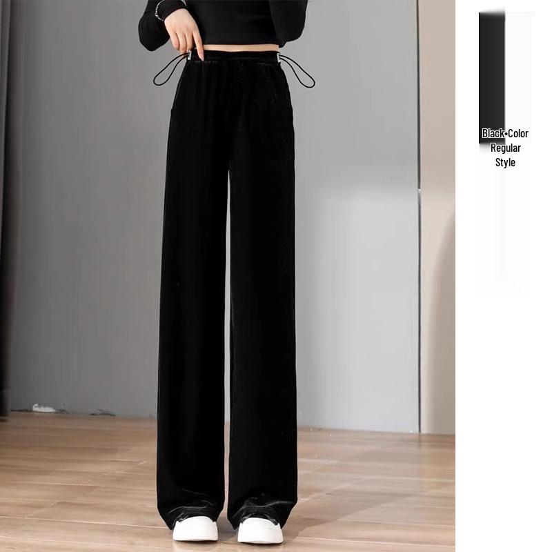 Spring Velvet Wide-Leg Maternity Pants XL